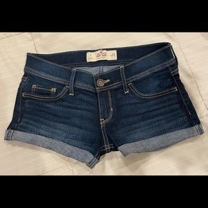 Hollister Dark Wash Denim Low Rise Shorts